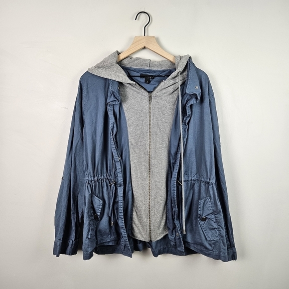 Torrid Blue Gray Hooded Zip Jacket 2 - Picture 1 of 9